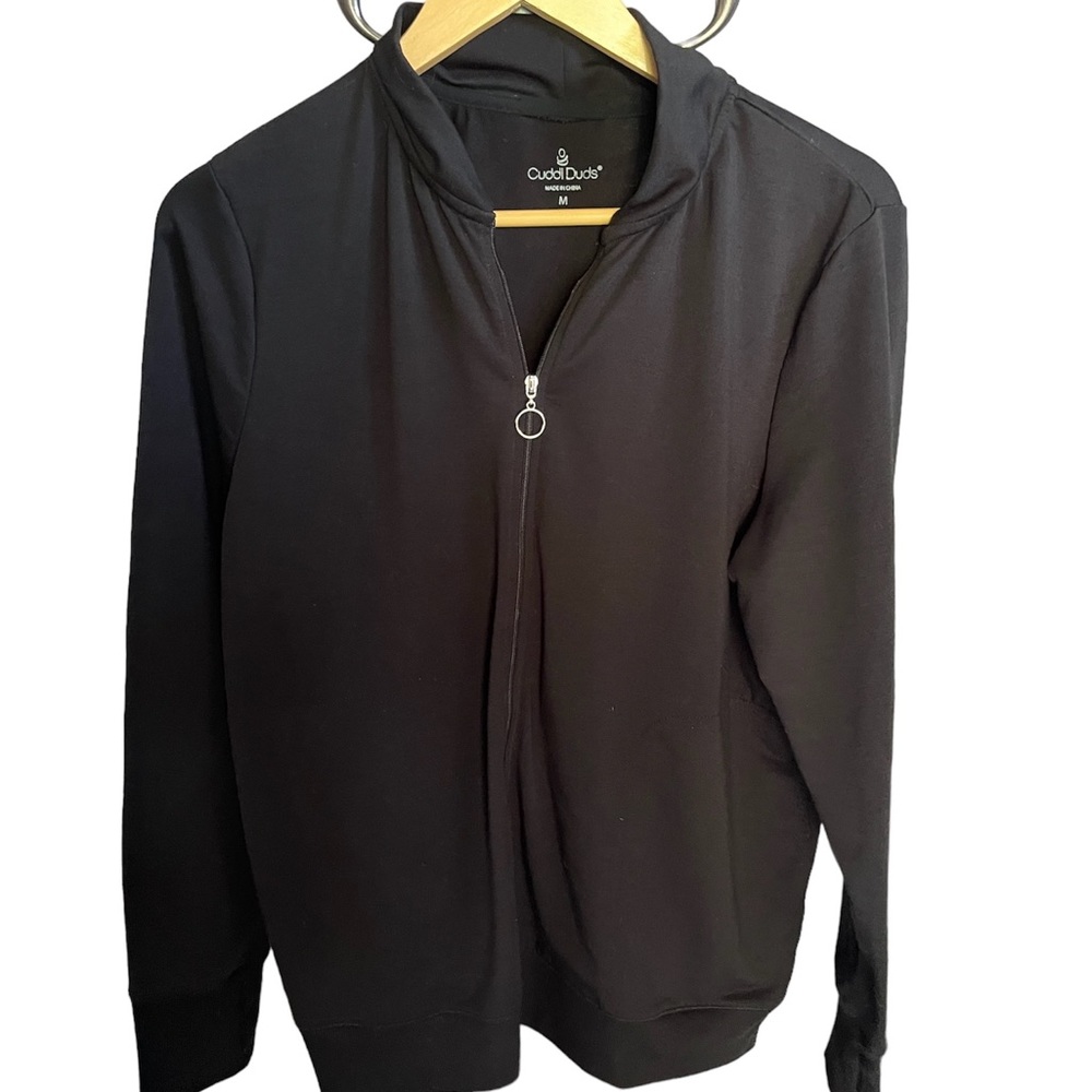 Cuddl Duds Black Zip-Up Hoodie